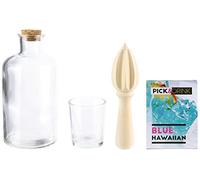 COOK CONCEPT - KDO8586 Set de Ronería en Madera con Vaso Transparente - Kit Completo para Cócteles a Base de Ron - Dimensiones 8 x 8 x 16,70 cm - Color Transparente