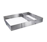 COOK CONCEPT - KP5250 Marco Rectangular Desmontable de Acero Inoxidable Plateado, Cocina Hogareña, Separador Incluido, Dimensiones Ajustables 27,5-52,5 x 18,5-34 cm, Altura 5 cm, Plateado