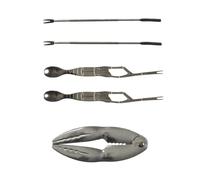 COOK CONCEPT - KU0011 Set de 5 Utensilios de Cocina para Crustáceos - Ergonómico - Acabado Elegante - Fácil de Limpiar - Tamaño Único - Color Gris