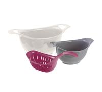 COOK CONCEPT - KU6421, Pack de 3 Coladores Alimentarios Prácticos - 3 Tamaños para Todas Tus Necesidades - Diseñados para la Cocina - Multicolor - 33x18x14.3 cm