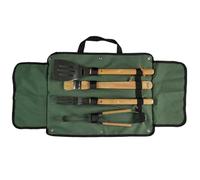 COOK CONCEPT, KU6595, utensilios de barbacoa de acero inoxidable, juego de 4 herramientas prácticas y elegantes, diseño compacto y duradero, ideal para parrillas, negro, marrón, plata, tamaño estándar