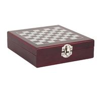 COOK CONCEPT - KV0018 Set de Vino 4 Piezas con Tablero de Ajedrez - Accesorios Completos para Degustación y Aperitivo - Diseñado para Regalo - Tamaño Único - Color Marrón