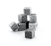 COOK CONCEPT - KV7101, Juego de 9 Piedras de Whisky Reutilizables para Refrescar Tus Bebidas sin Diluirlas, Práctico y Elegante, Tamaño 2 x 2 x 2 cm, Color Gris