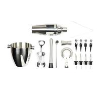 COOK CONCEPT - KV7350 Set de 16 Accesorios para Cócteles en Acero Inoxidable - Diseñado para Aperitivos y Bebidas - Dimensiones 195 x 14 x 14 cm - Color Plata