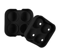 COOK CONCEPT - KV7402 Molde para Cubitos de Hielo de Silicona Beige, Diseño Esférico para Bebidas, Desmolde Fácil, 4 Cubitos de 4,4 cm, para Cócteles y Postres, Beige