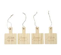 COOK CONCEPT Pack de 4 Soportes de Sartén de Madera para Raclette | Madera, pack de 4 soportes de sartén, protege los muebles, raclette, estables, natural, fácil cuidado