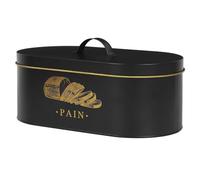 COOK CONCEPT Panera de Metal Negro y Dorado Capacidad XL Hermética | Metal negro y dorado, hermética, capacidad XL para panes y barras, conserva la frescura, diseño elegante, fácil de limpiar