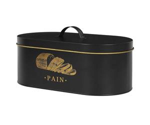 COOK CONCEPT Panera de Metal Negro y Dorado Capacidad XL Hermética | Metal negro y dorado, hermética, capacidad XL para panes y barras, conserva la frescura, diseño elegante, fácil de limpiar