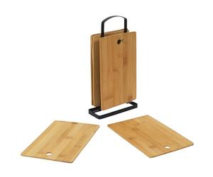 COOK CONCEPT Set de 6 Tablas de Cortar de Madera Marrón Prácticas | Set de 6, madera robusta, tablas de cortar, formato pequeño, verduras fruta quesos, cocina, duraderas, marrón