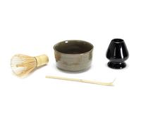 COOK CONCEPT Set de Té Matcha Batidor de Bambú Bol y Cuchara Verde | Bambú y cerámica, set de té matcha, batidor chasen, bol y cuchara, preparación tradicional, verde marrón negro