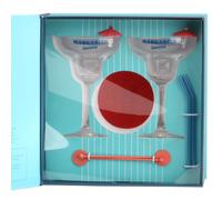 Cook Concept Set Margarita Dolce Vita 10 Piezas - Vasos de Vidrio con Acero Inoxidable y Accesorios - Caja-Libro