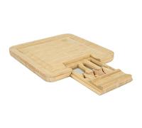 COOK CONCEPT Tabla de Aperitivo de Bambú con Cajón Cuchillos de Queso | Bambú, tabla de aperitivo, cajón integrado, cuchillos de queso incluidos, servicio convivial, idea de regalo, marrón