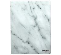 COOK CONCEPT Tabla de Cortar de Cristal Templado Efecto Mármol 40x30 cm | Cristal templado, efecto mármol, tabla de cortar, 40x30 cm, corte fácil, higiénica, lavavajillas, gris y blanco