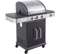 Cook in Garden Barbacoa de gas 3 quemadores con hornillo en acero inoxidable y gris