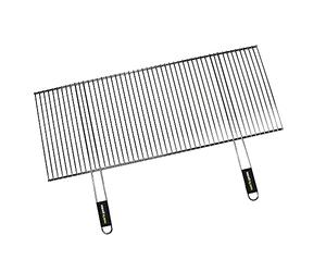Cook’in Garden - Parrilla Recortable para Barbacoa de Acero Cromado, Ajustable de 100 × 40 cm a 61 × 40 cm, Resistente a Las Llamas y Altas temperaturas, Mangos Soft Touch