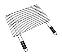 Cook’in Garden - Parrilla simple de acero cromado 60 × 40 cm, resistente a las llamas y altas temperaturas, mangos soft-touch prácticos, parrilla de barbacoa exterior compatible con varias marcas