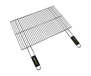 Cook’in Garden - Parrilla simple de acero cromado 60 × 40 cm, resistente a las llamas y altas temperaturas, mangos soft-touch prácticos, parrilla de barbacoa exterior compatible con varias marcas