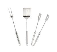 Cook’in Garden - Set de 3 Utensilios de Acero Inoxidable Que Incluye espátula, Tenedor y Pinza, Accesorios robustos para Barbacoa y Plancha, Ideal para Cocina Exterior en terraza y jardín