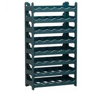 CookandSupply x TheWV Botellero Vino Plástico Modular Apilable, Vinoteca Efecto Piel Martillada, 6 Botellas por Módulo, Estantería Vinos Ahorra Espacio - Verde petróleo, 48