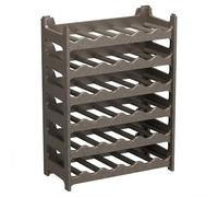 CookandSupply x TheWV Botellero Vino Plástico Modular Apilable, Vinoteca Efecto Piel Martillada, 6 Botellas por Módulo, Estantería Vinos Ahorra Espacio - Marrón Corten, 36