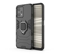 COOKD Funda para OnePlus Nord CE 2 Lite 5G, PC + TPU Silicona Tough Armor Protección Carcasa, Robusta Antigolpes Estuche con 360° Magnético Anillo Kickstand, Negro