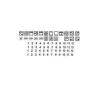 Cooker Sticker Set for Hob And Oven Labelling, 0.5 X 0.5 Cm, Black On Transparent Background