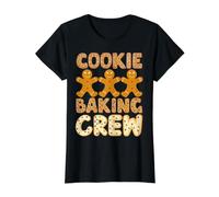 Cookie Baking Crew Gingerbread Men - Cute Family Baking Baking para Hombre Camiseta gráfica económica, Mujer, Negro, L