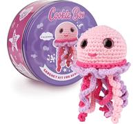 Cookie Box crochet kit para principiantes, amigurumi con hilo, ganchillo, relleno y guía PDF/video, regalo para adolescentes y adultos Jellyfish Jenny