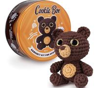 Cookie Box Kit de ganchillo para principiantes - Aprende a tejer peluches Amigurumi - Regalo - para niños (13+) y adultos - Hilo amigable para principiantes - Tutorial en video paso a paso - Oso Bruno