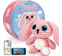Cookie Box Kit de Ganchillo para Principiantes - Crea tu Peluche Amigurumi con Hilo, Ganchillo, Relleno, PDF y Video - Regalo para Adolescentes y Adultos - Leopard Leo