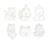 Cookie Cutters Shapes 6 Pieces Cute Dog Easy Release Supplies Baking | Funny Animal Shape Cookie Cutters For Sandwich Fruit Cake Decorations Home Party Holiday Christmas Kitchen