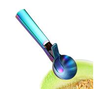 Cookie Dough Scoop, Stainless Steel Ice Cream Shovel with Trigger, Ergonomic Food Dispenser Spoon with Not lip Handle, Versatile Watermelon Baller for Commercial Kitchen and Home Use