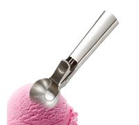Cookie Dough Scoop, Stainless Steel Ice Cream Shovel with Trigger, Ergonomic Food Dispenser Spoon with Not lip Handle, Versatile Watermelon Baller for Commercial Kitchen and Home Use