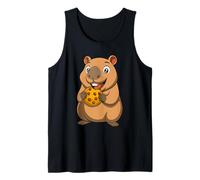 Cookie Lover Capybara Cartoon Cute Water Pig Snack Diseño Camiseta sin Mangas