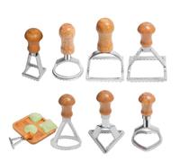 Cookie Mold Press Wooden Handle Dumpling Cutter 7 Pieces