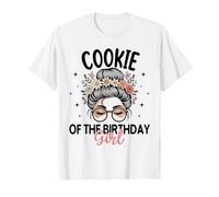Cookie of The Birthday Girl Messy Bun - Gafas de Sol Florales Camiseta