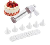 Cookie Press, Baking Maker, multifunción postre con 13 discos, 6 puntas de piping, Cake Decorating Accessory for Christmas, Home Baking and Holiday Parties, 8,66 x 5,71 pulgadas