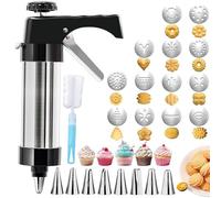 Cookie Press Kit - 6 cm/2.3in Stainless Steel Mold combines functionality with versatility,Dough Press Mold | for Kitchen Baking Decorating Gingerbread Christmas Holiday Thanksgiving Cake Bread