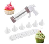 Cookie Press, Multifunctional Baking Maker Tool, Dessert Decorator with 13 Shaping Discs and 6 Piping Tips, Easy Cake Decorating Kit for Christmas Holiday Treats Home Baking