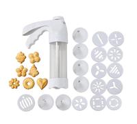 Cookie Press - Stainless Steel Baking Stamp With 12 Plates And 6 Nozzles | Manual Pastry Press Cookie Maker For Butter | For Postt Cake Decorating, Home Kitchen Baking, Holiday Party