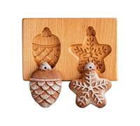 Cookie Press Stamp - 3D Realistic Wood Tools | Cookie Press Molds for Wedding Celebration Home Party Cooking Kitchen Festival Baking and Crafting with Detailed Designs