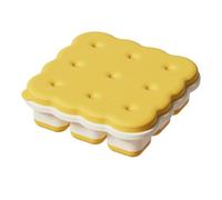 Cookie Shape Ice Tray, Silicone Reusable Ices Maker Mold, 3.94x3.94x1.38 Inch Freezer Tray with Soft Release, Food Grade Ice Storage, Kitchen Tool with Cute Shape, Drink Chiller for Cocktail Whiskey