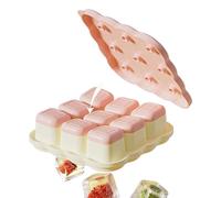 Cookie Shape Ice Tray, Silicone Reusable Ices Maker Mold, 3.94x3.94x1.38 Inch Freezer Tray with Soft Release, Food Grade Ice Storage, Kitchen Tool with Cute Shape, Drink Chiller for Cocktail Whiskey