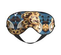 Cookies Food Chocolate Chips Biscuits - Antifaz para dormir de seda sintética - Relajación con correa elástica ajustable - Ideal para viajes y sueño profundo
