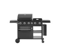 Cook'in Garden - Barbacoa de gas FLAMY 3 en 1, plancha + horno de pizza + barbacoa de gas de 3 quemadores, parrillas de hierro fundido esmaltado.