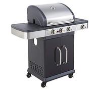 Cook'in garden FIDGI 3 Barbacoa de Gas para Exteriores | Tapa con Termómetro, Estructura Metálica, Parrillas de Acero, Plancha, Cubeta, Quemadores de Acero Inoxidable