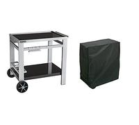 Cook'in Garden Media M - Carrito de jardín para barbacoa, plancha, superficie de trabajo + Rayen AA236 Funda, apta para barbacoas rectangulares, 90 x 65 x 90 cm