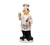 Cooking Chef Counter Top Figurine | Handmade Culinary Statue Collectible, Creative Resin Character Artwork for Cafe Desk, Food-Themed Decoration Enhancing Bar Counter Display, Vintage Cook Ornament