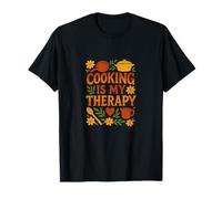 Cooking is My Therapy Arte Colorido de Cocina para Amantes de la Comida Camiseta