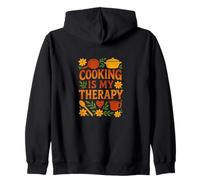 Cooking is My Therapy Arte Colorido de Cocina para Amantes de la Comida Sudadera con Capucha